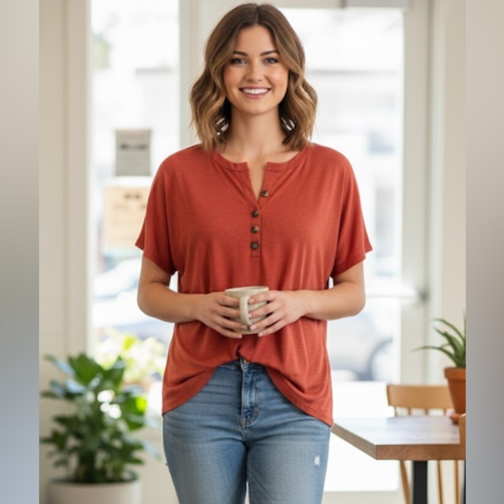 Rust Short Sleeve Top
